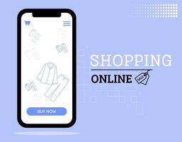 online boodschappen doen mobiel app concept vector illustratie