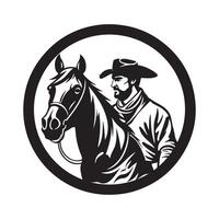 cowboy en paard illustratie vector