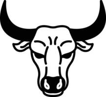 stier gezicht glyph en lijn vector illustratie