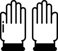 handschoenen glyph en lijn vector illustratie