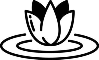 lotus glyph en lijn vector illustratie