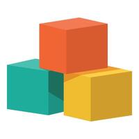 kubus blokken icoon tekenfilm vector. kinderen gebouw vector