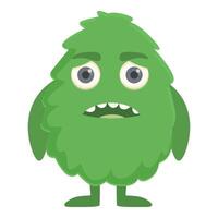 groen verdrietig monster icoon tekenfilm vector. gezicht kunst trol vector