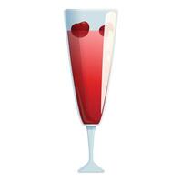 zomer rood cocktail icoon tekenfilm vector. alcoholisch drankjes vector