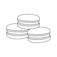 hand- getrokken macarons icoon tekenfilm vector illustratie geïsoleerd Aan wit achtergrond