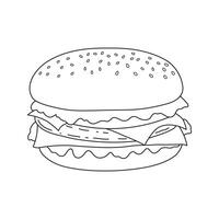 hand- getrokken hamburger icoon tekenfilm vector illustratie geïsoleerd Aan wit achtergrond