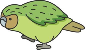 kakapo papegaai. vector illustratie in tekening stijl Aan wit achtergrond