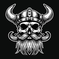 vikingen schedel hoofd donker kunst stijl illustratie vector