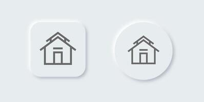 huis knop lijn icoon in neomorf ontwerp stijl. huis tekens vector illustratie.