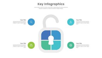 sleutel infographic concept met 4 stappen voor bedrijf presentatie vector