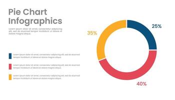 3 stappen cirkel percentage diagram voor bedrijf presentatie vector