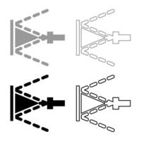 het wassen de oppervlakte onder hoog druk gebruik water dek schoonmaak reeks icoon grijs zwart kleur vector illustratie beeld solide vullen schets contour lijn dun vlak stijl