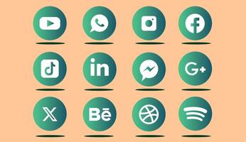 sociale media-logo's vector