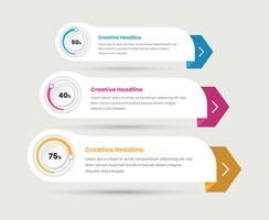 bedrijf strategie presentatie infographic kaart met vertegenwoordiger circulaire diagram en procent vector