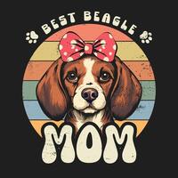 wijnoogst brak hond mam t-shirt ontwerp vector