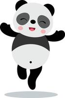 schattig panda lachend gelukkig geïsoleerd Aan wit vector