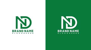 nd brief logo ontwerp, nd icoon merk identiteit ontwerp monogram logo dn vector