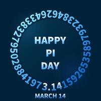 maart 14 gelukkig pi dag ronde achtergrond - pi getallen cirkel vormig vector modern illustratie