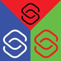 snelkoppeling script app vector icoon, schets stijl, geïsoleerd Aan rood, groen en blauw achtergrond.