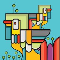 vogel abstract vector meetkundig ontwerp en illustratie