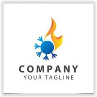 gemakkelijk lucht conditioning logo hvac logo concept met brand verwarming koeling sneeuwvlok symbool vector