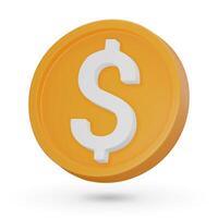 3d munt. de Amerikaans dollar. valuta symbool, 3d icoon. vector teken geïsoleerd Aan een wit achtergrond