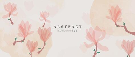 abstract voorjaar bloemen kunst achtergrond vector illustratie. waterverf hand- geschilderd botanisch bloem, bladeren en natuur achtergrond. ontwerp voor behang, poster, banier, kaart, afdrukken, web en verpakking.