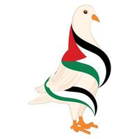 vogel van vrede met vlag van Palestina vector