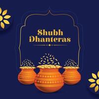 Hindoe festival shubh dhanteras groet kaart vieren festival van licht vector