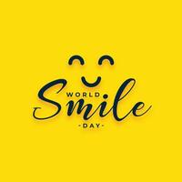 wereld glimlach dag viering achtergrond met schattig tekenfilm gezicht ontwerp vector