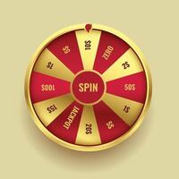 gouden casino wiel achtergrond spinnen voor geluk en winnen loterij vector