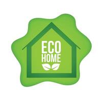 slim en natuurlijk eco huis icoon vloeistof achtergrond ontwerp vector