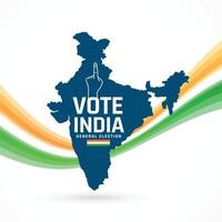 nationaal kiezers dag achtergrond met Indisch kaart en driekleur vlag vector