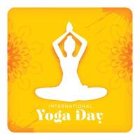 papier stijl gelukkig Internationale yoga dag achtergrond ontwerp vector