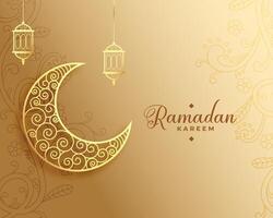 gezegend Ramadan kareem gouden groet ontwerp vector