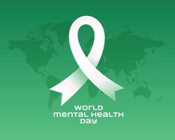 Internationale mentaal Gezondheid dag poster met wereld kaart vector