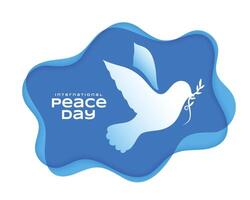 wereld vrede dag wensen kaart met duif vogel en olijf- Afdeling vector