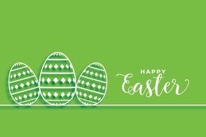 gelukkig Pasen groen achtergrond met eieren ontwerp vector