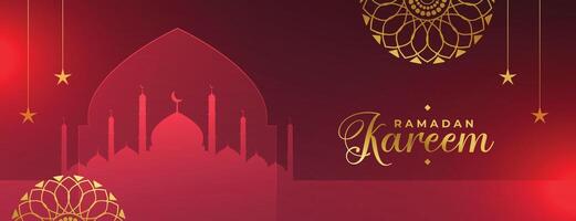 Ramadan kareem festival banier met arabesk decoratie vector