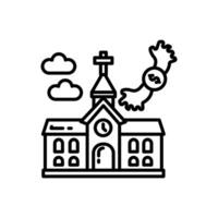 kerk bijdrage eetpatroon icoon in vector. logotype vector