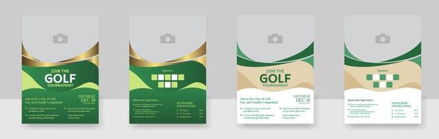 golf folder vector lay-out ontwerp sjabloon voor sport- evenementen, toernooien of kampioenschap