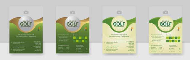 golf folder vector lay-out ontwerp sjabloon voor Extreem sport evenement, toernooi of kampioenschap