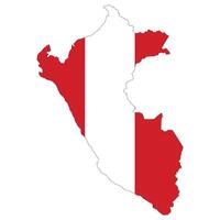kaart van Peru met nationaal vlag van Peru vector
