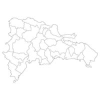 dominicaans republiek kaart. kaart van dominicaans republiek in administratief provincies in wit kleur vector