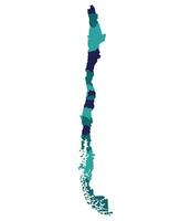 Chili kaart. kaart van Chili in administratief provincies in veelkleurig vector