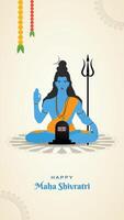 maha shivratri verhaal, vector. illustratie. van heer. shiva, voor gelukkig Hindoe, geloof, festival, creatief, achtergrond, Indisch god vector