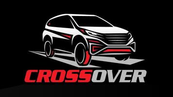 modern suv logo sjabloon, crossover auto gestileerde vector silhouet