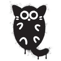 verstuiven geschilderd graffiti kat icoon woord gespoten geïsoleerd met een wit achtergrond. graffiti pot teken met over- verstuiven in zwart over- wit. vector illustratie.