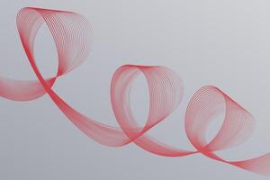 een gedetailleerd visie van rood golvend lijnen Leuk vinden lint tegen een schoon, licht achtergrond vector