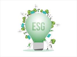 esg duurzaamheid bedrijf, licht lamp vector